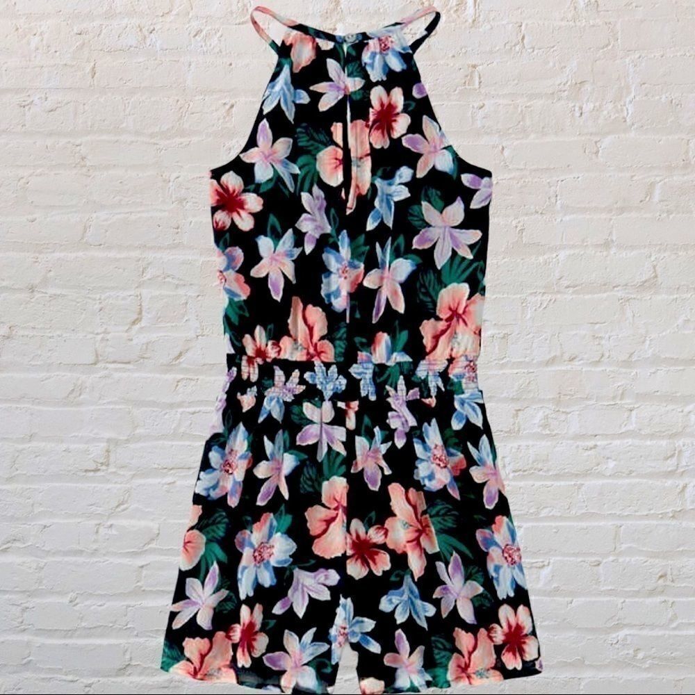 ABERCROMBIE KIDS HIGH-NECK CHIFFON ROMPER.SZ 13/14